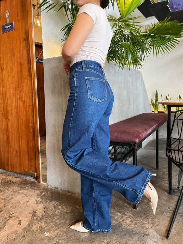 Wide Leg Jean Oscuro Natural - Imagen 2