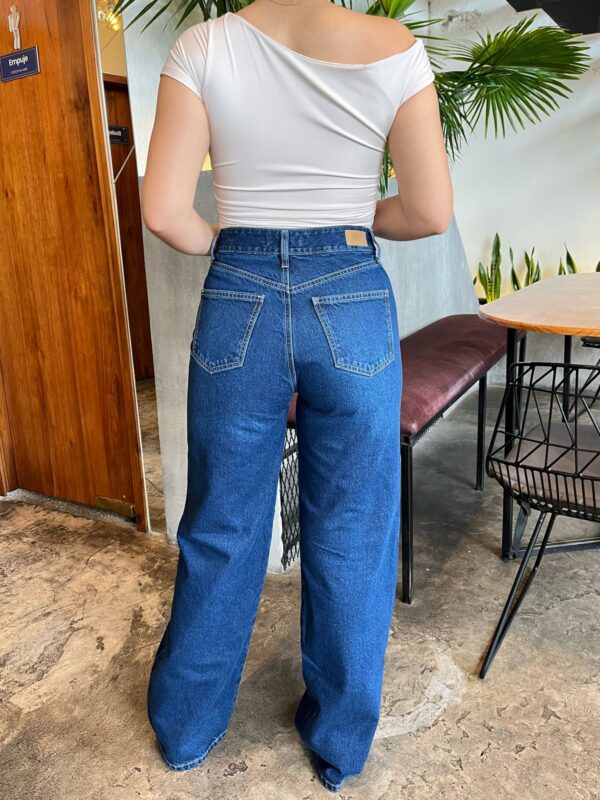 Wide Leg Jean Oscuro Natural - Imagen 3