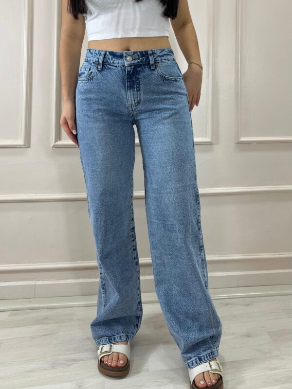 Wide Leg Tiro Medio Azul Claro