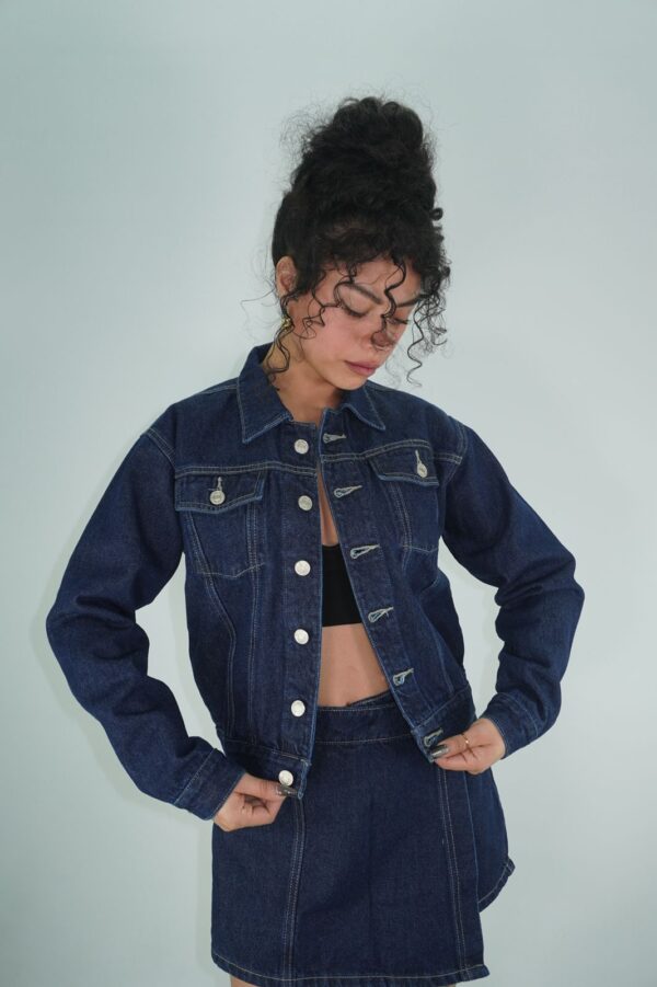Chaqueta Jean Azul Oscuro - Imagen 2