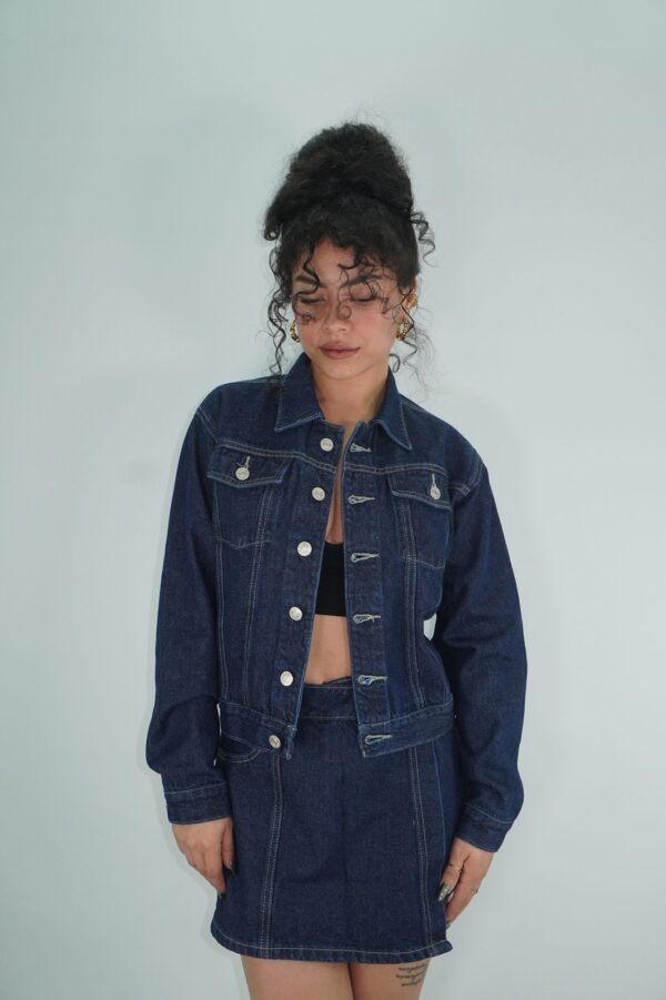 Chaqueta Jean Azul Oscuro - Imagen 3