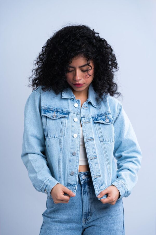 Chaqueta Jean Azul Claro - Imagen 2