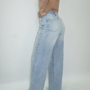 Wide Leg Rasgado Claro