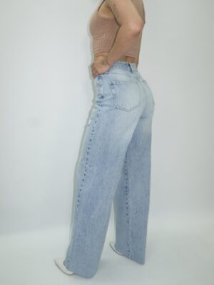 Wide Leg Rasgado Claro