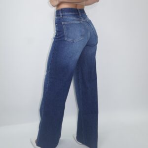 Wide Leg Rasgado Oscuro