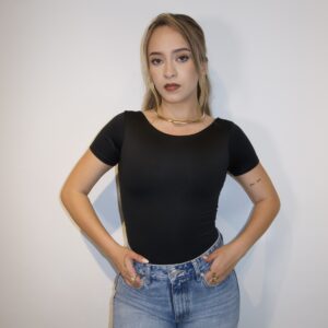 Body Manga Corta Negro