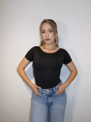 Body Manga Corta Negro