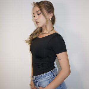 Body Manga Corta Negro