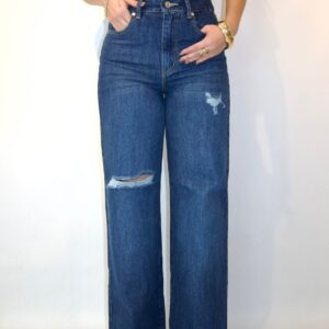 Wide Leg Rasgado Oscuro