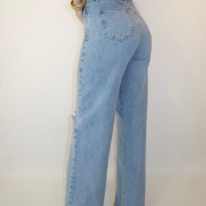 Wide Leg Rasgado Claro