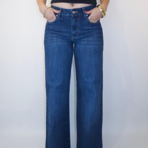 Wide Leg Tiro Medio - Tono Azul Oscuro