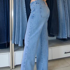 Wide Leg Low Rise Azul Claro
